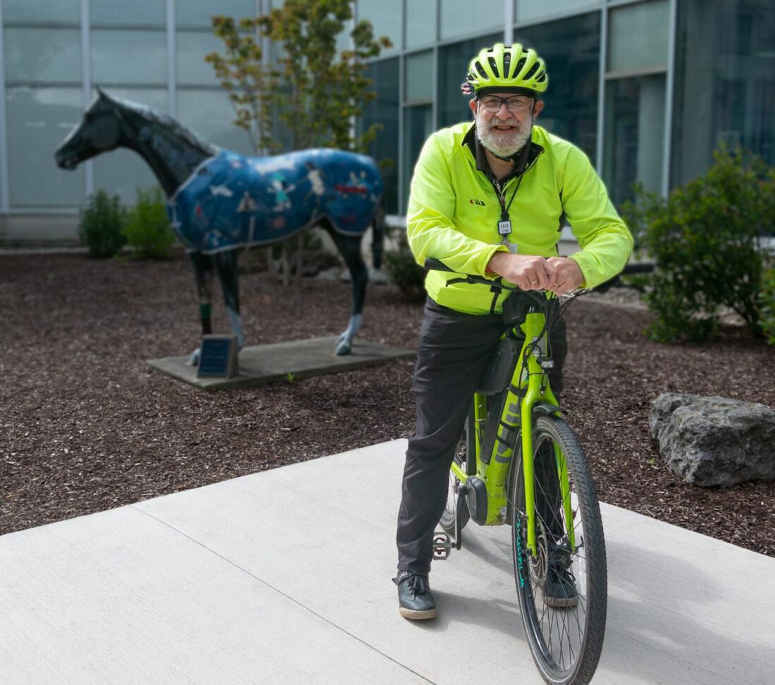 Bike rider on Medical Campus